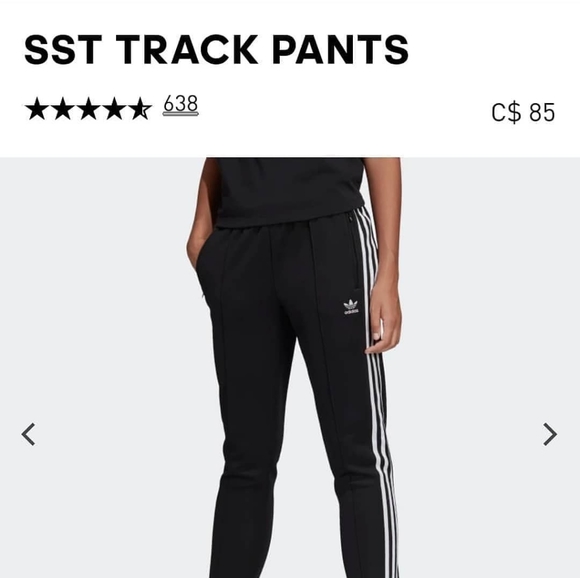 ADIDAS Originals Supergirl Black White Striped Track Pants Joggers Sweatpants - Picture 2 of 3